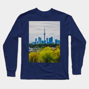 Toronto Cityscape View From Tommy Thompson Park Photograph Long Sleeve T-Shirt